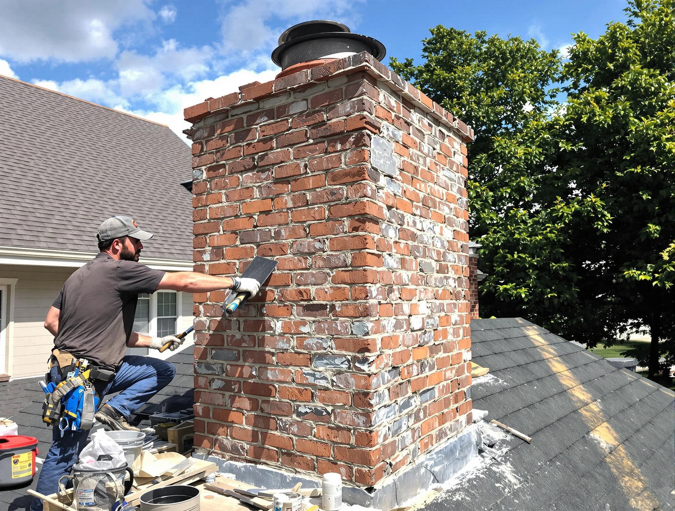 Completed chimney rebuild by Haverhill Chimney Sweep in Haverhill, MA