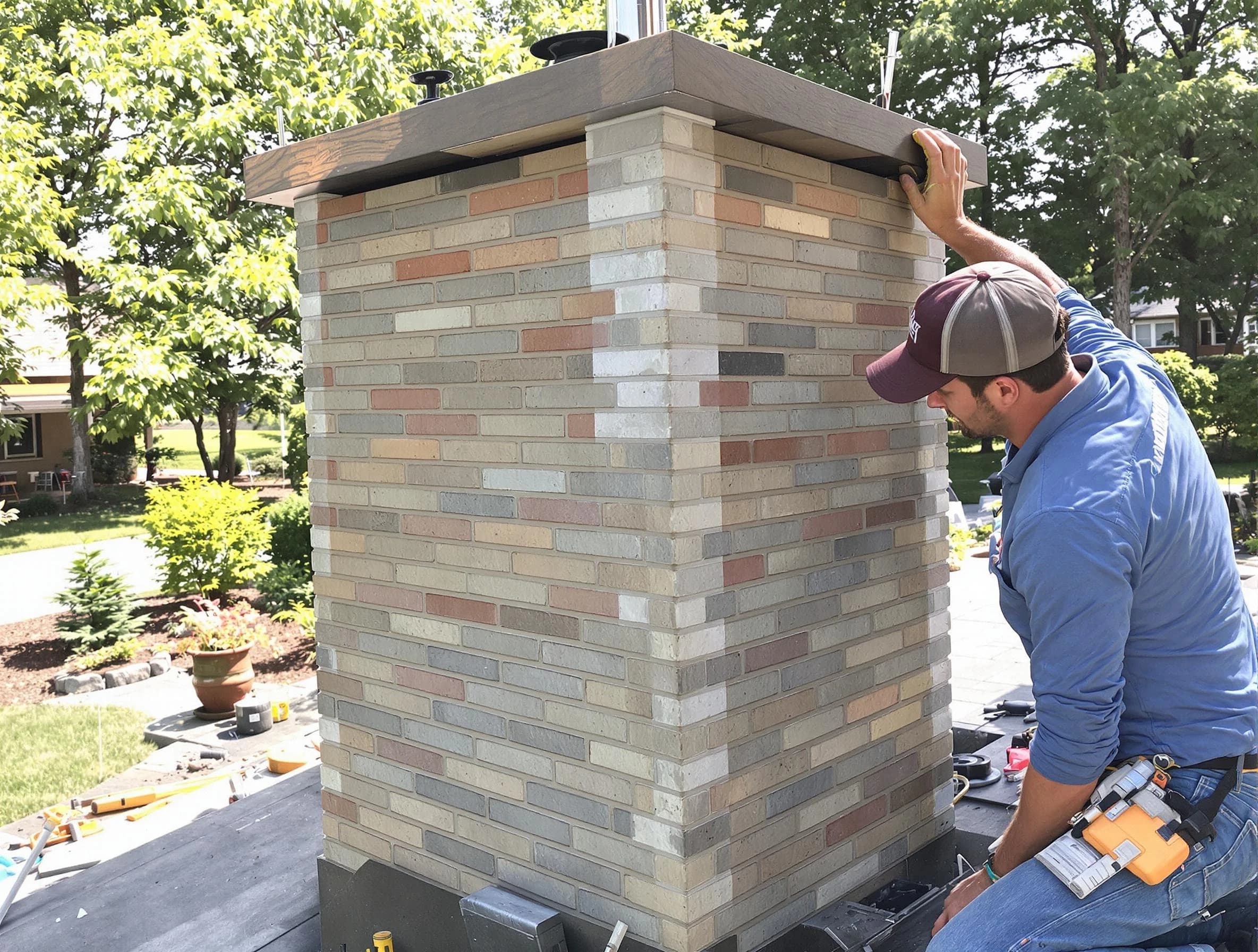 Haverhill Chimney Sweep completing a modern chimney remodel in Haverhill, MA