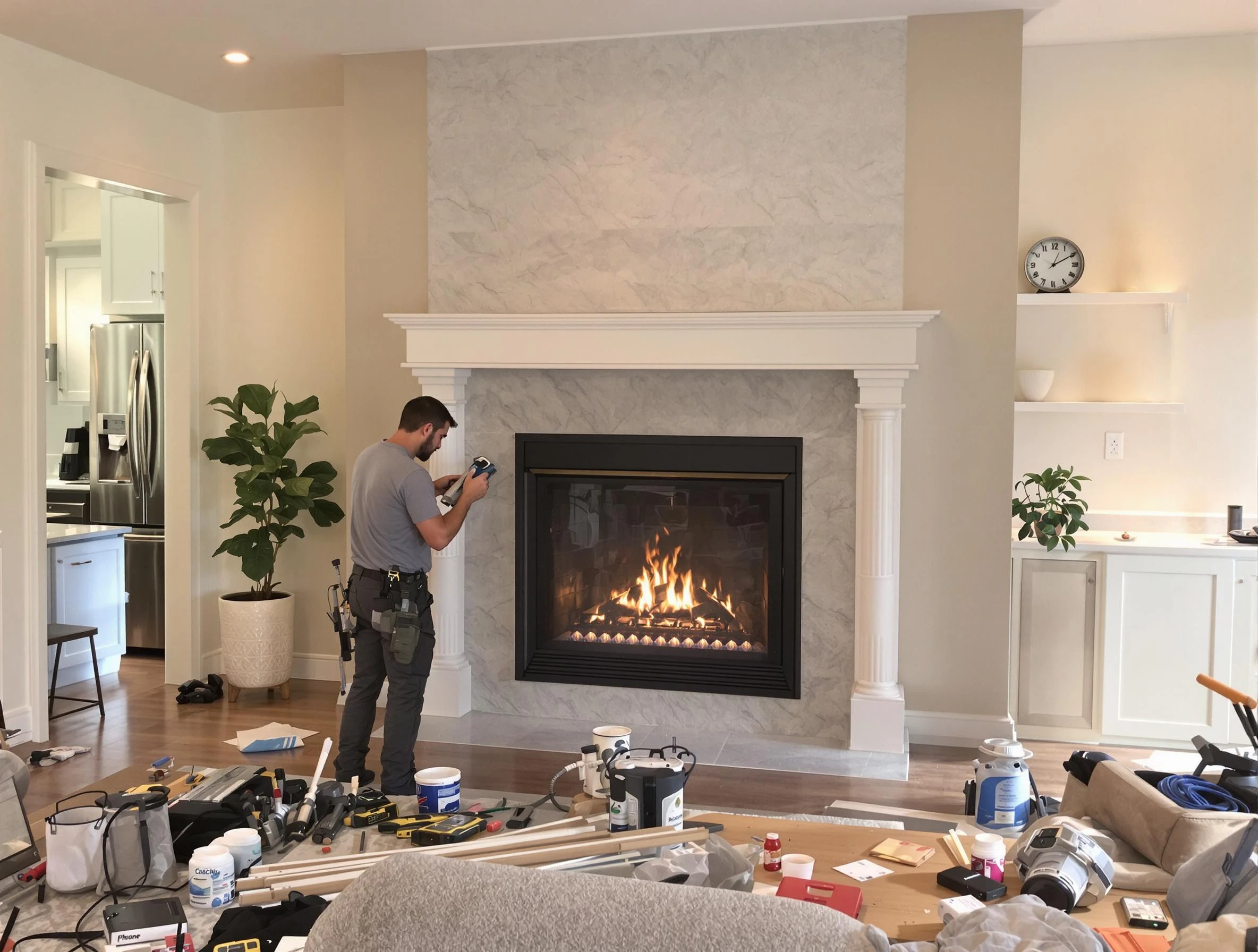 Newly installed fireplace by Haverhill Chimney Sweep in Haverhill, MA
