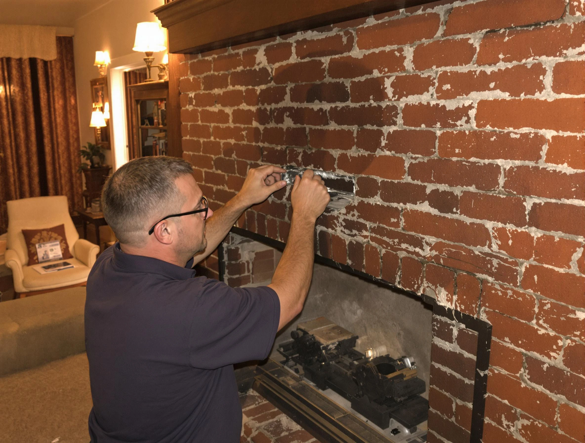 Haverhill Chimney Sweep expert fixing a fireplace in Haverhill, MA